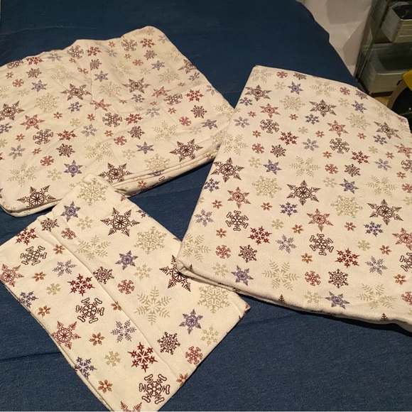 Eddie Bauer Flannel Collection Cotton Bedding Sheet Set, TWIN size. Snowflakes❄️ - Picture 1 of 7